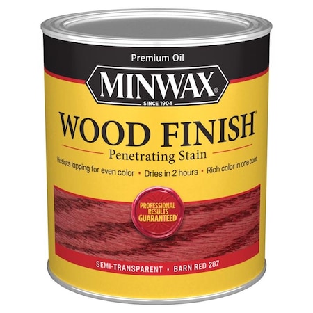 Minwax Minwax Wood Finish Semi-Transparent Barn Red Oil-Based Penetrating Wood Stain 1 qt, PK4 701094444